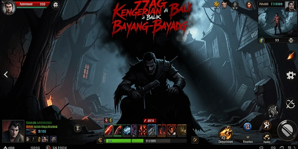 Screenshot utama menunjukkan momen ketegangan saat menjelajahi rumah berhantu.