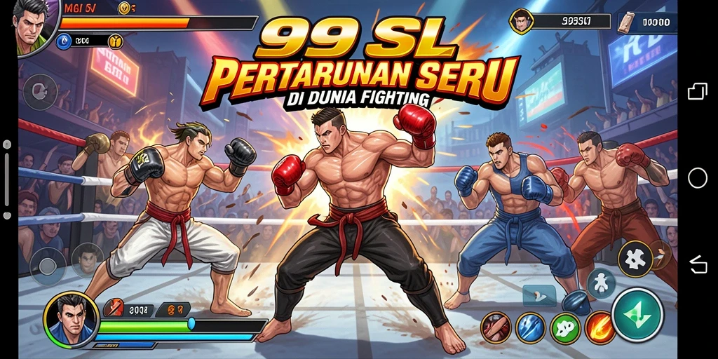Screenshot gameplay dari pertarungan seru dalam 99SL.