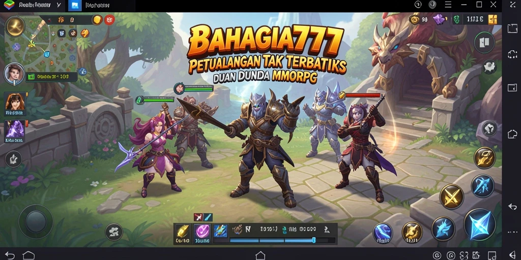Tampilan gameplay menakjubkan BAHAGIA777 dalam petualangan MMORPG.