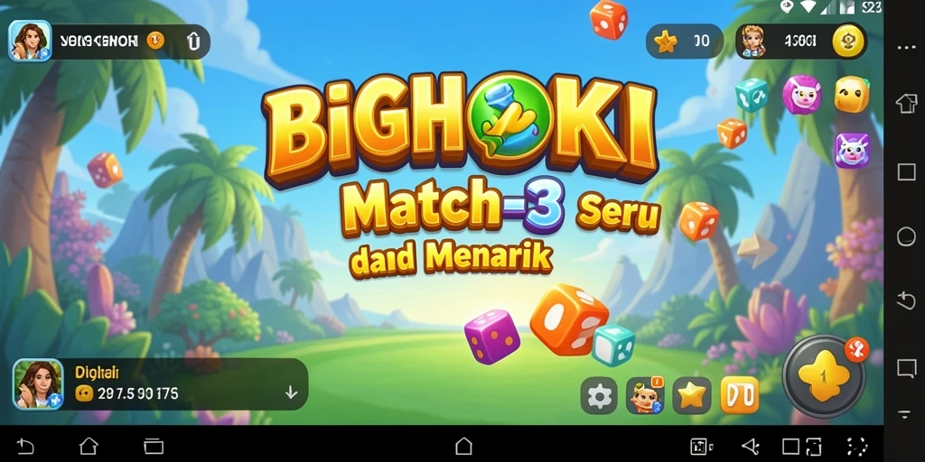 Tampilan menarik dari gameplay BIGHOKI yang penuh warna.