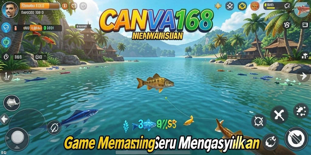 Tampilan gameplay memancing yang menakjubkan di CANVA168.