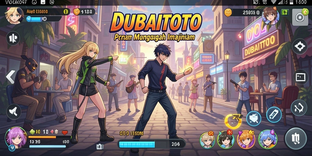 Tampilan menarik dari gameplay DUBAITOTO dengan karakter anime.