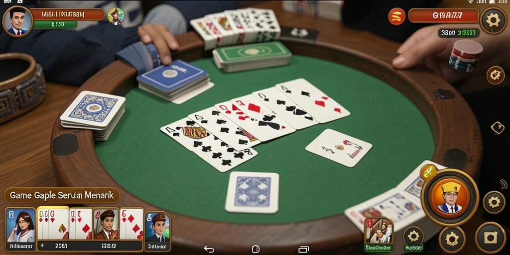 Tampilan seru gameplay Gaple di GF777.