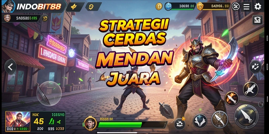 Tampilan gameplay strategis yang mendebarkan di INDOBIT88.