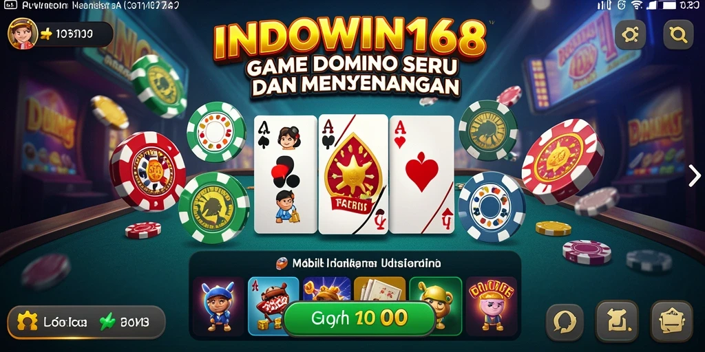 Tampilan utama gameplay Domino di INDOWIN168 yang seru.