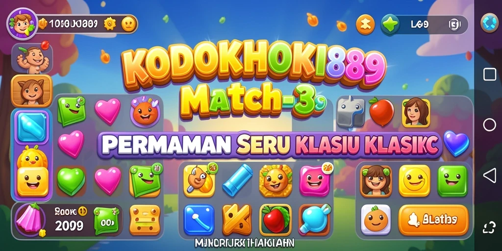 Tampilan gameplay seru KODOKHOKI889 dalam aksi Match-3.