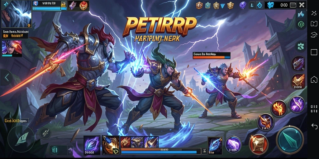 Screenshot menampilkan pertempuran seru dalam permainan MOBA.