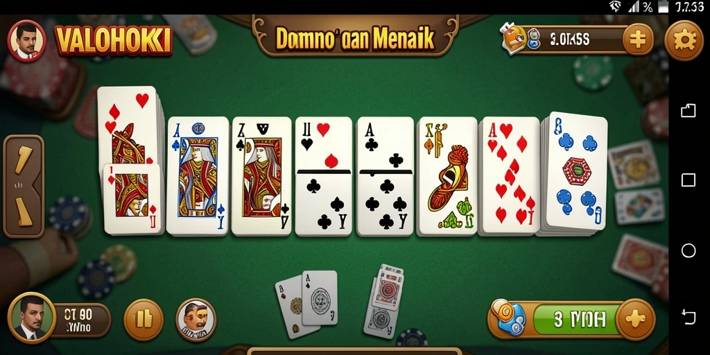 Tampilan gameplay VALOHOKI yang menarik dan penuh aksi domino.