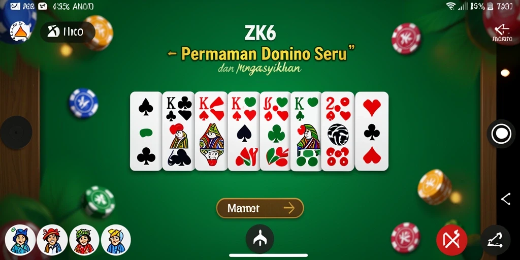 Tangkapan layar gameplay menarik dari ZK6 menunjukkan keasyikan bermain Domino.